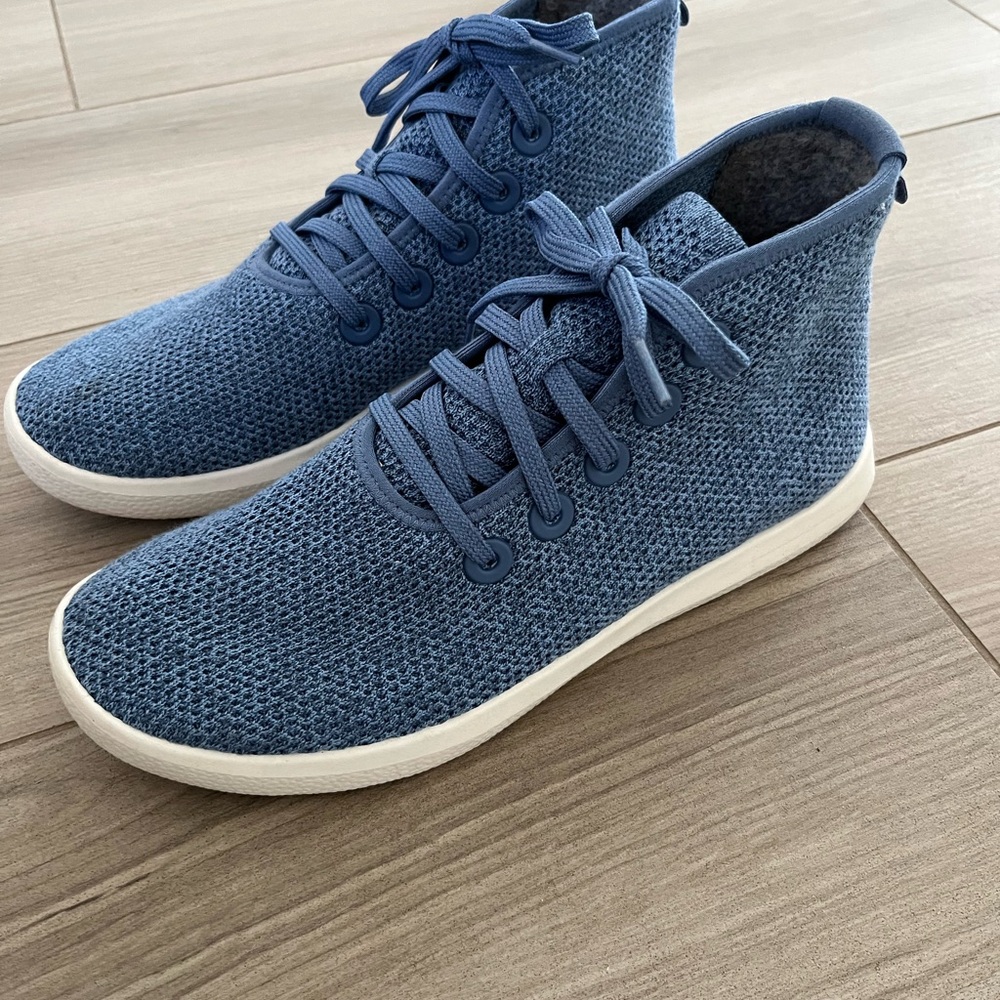 All Bird Blue Knit High-Top Sneakers